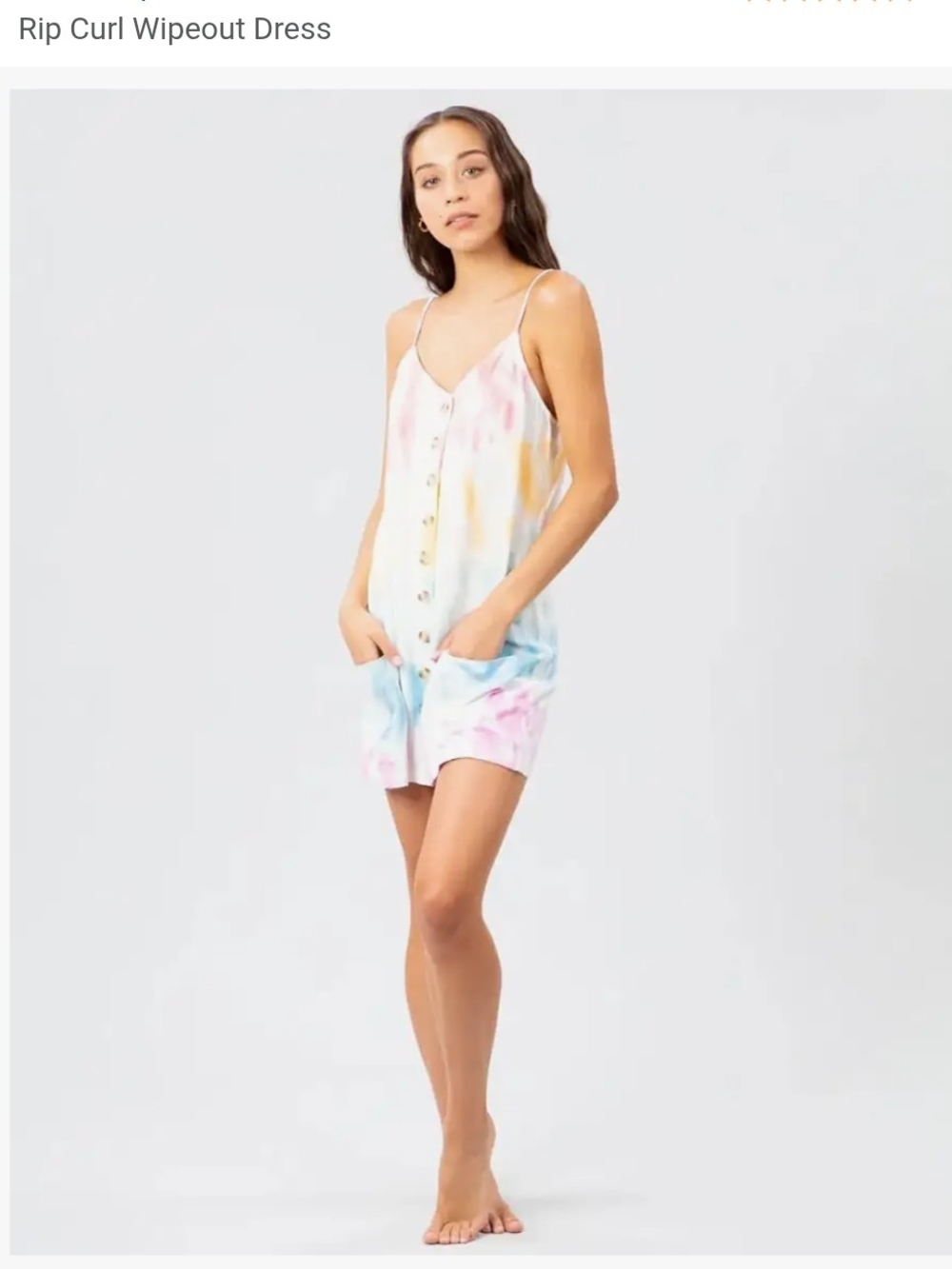 Rip Curl Wipeout Pastel Tie-Dye Button Romper